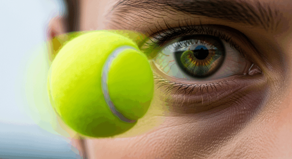 Sehe den Tennisball